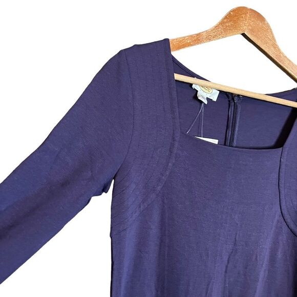 NEW! Talbots purple knit long sleeve dress - Picture 4 of 11